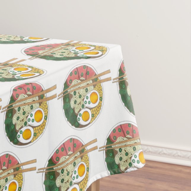 Ramen Noodles Bowl Japanese Food Restaurant Foodie Tablecloth (In Situ)