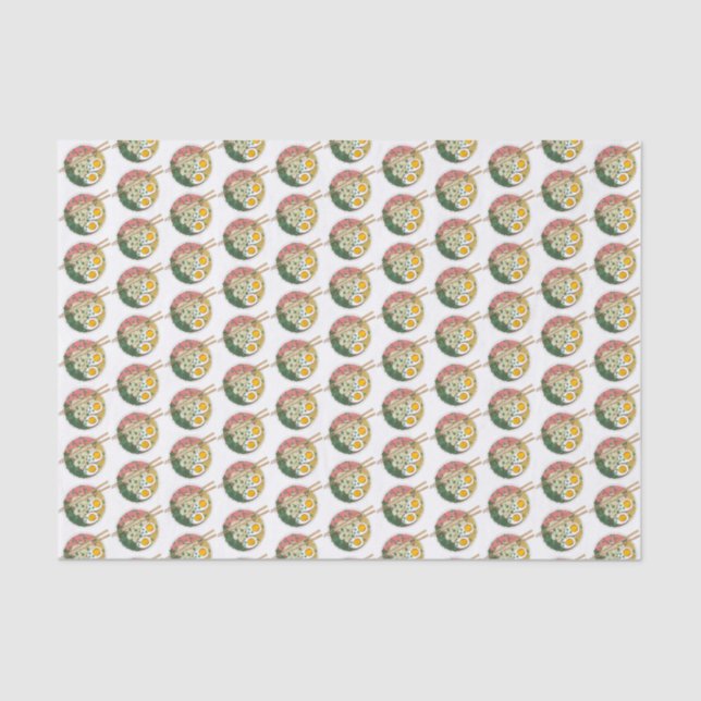 Ramen Noodles Bowl Japanese Food Restaurant Foodie Tissue Paper (Front)