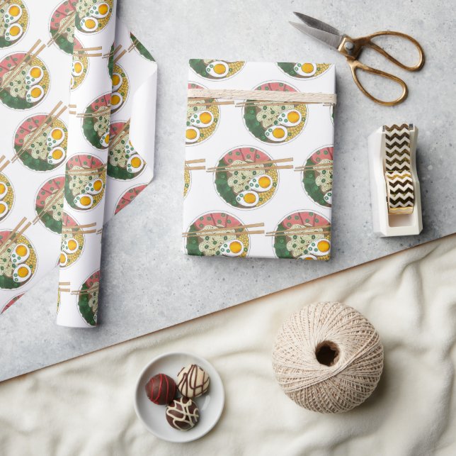 Ramen Noodles Bowl Japanese Food Restaurant Foodie Wrapping Paper (Crafts)