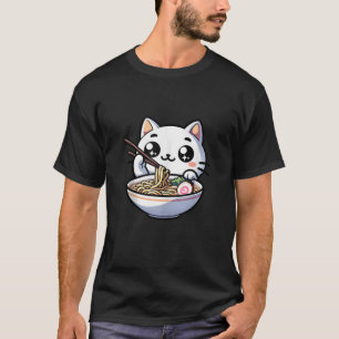 Ramen Noodles Cat Kawaii Anime Cute Japanese Kawai T-Shirt
