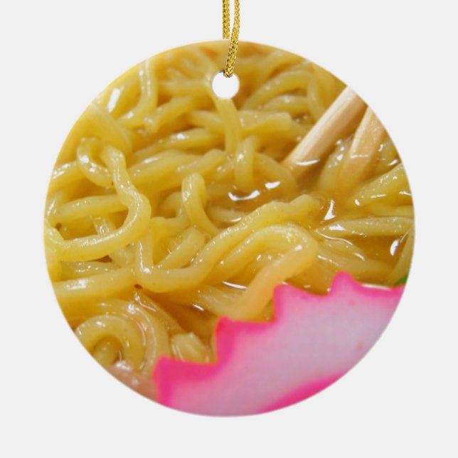 Ramen Noodles Ceramic Tree Decoration (Front)
