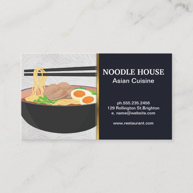 Ramen Noodles | Chopsticks Business Card (Front)