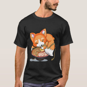 Ramen Noodles Fox Lover Kawaii Japanese Anime T-Shirt