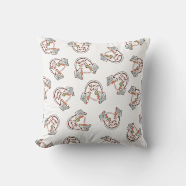 Ramen noodles music pattern cushion (Front)