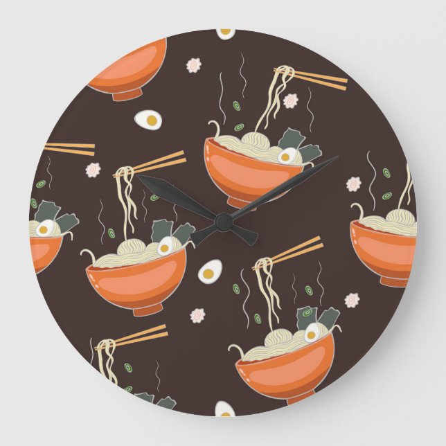 Ramen Noodles: Vintage Graphics Large Clock (Front)