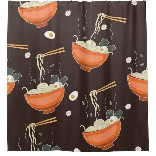 Ramen Noodles: Vintage Graphics Shower Curtain (Front)