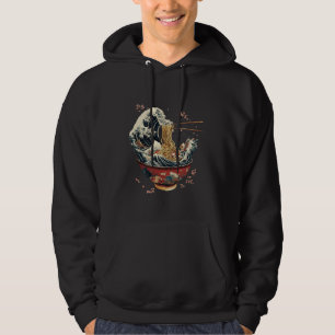 Ramen Noodles Waves Ocean Japense Food Lover Funny Hoodie