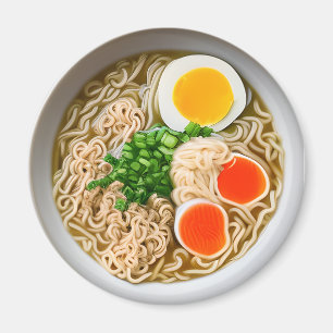 Ramen Noodles with Boiled Egg Food Magnet