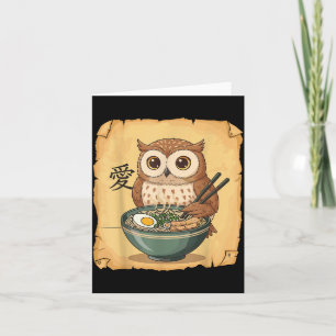 Ramen Owl Noodle Kawaii Lover Japanese Funny Graph Card