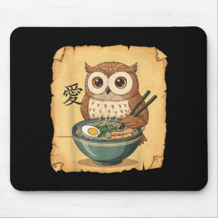 Ramen Owl Noodle Kawaii Lover Japanese Funny Graph Mouse Pad
