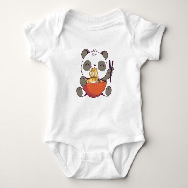 Ramen Panda Baby Bodysuit (Front)