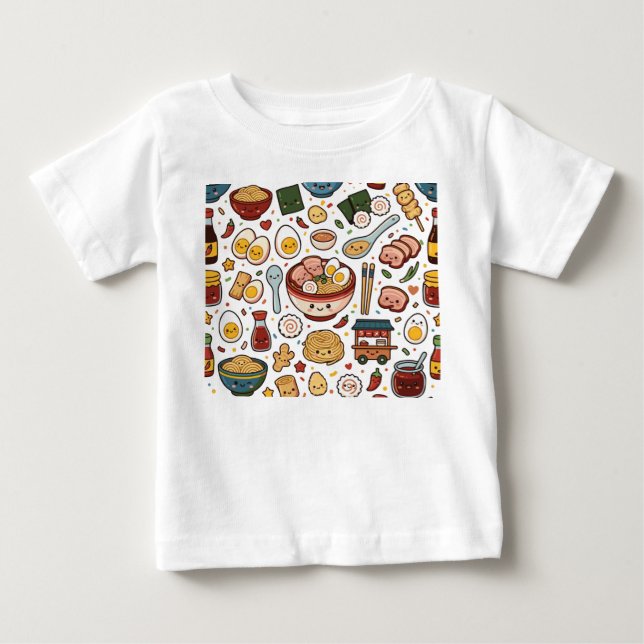 ramen pattern baby T-Shirt (Front)