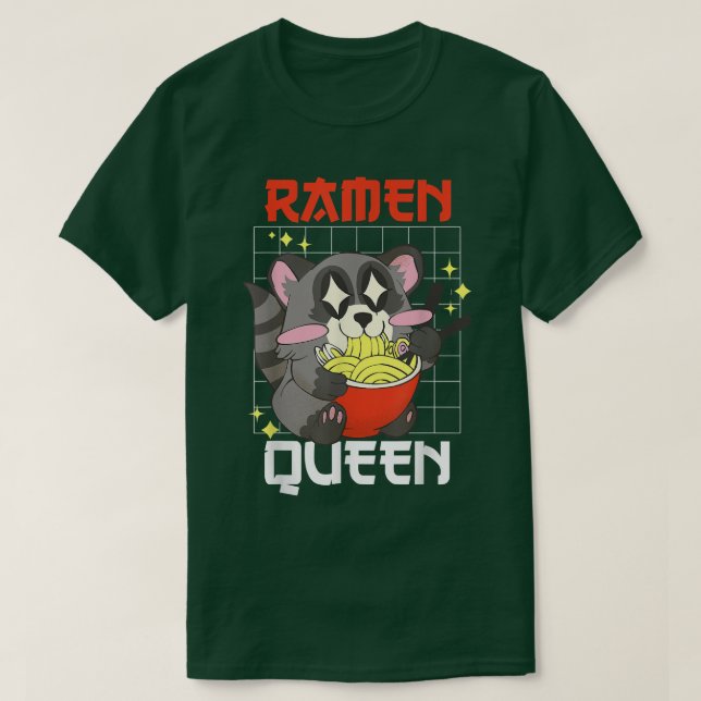 Ramen Queen with a Panda and Ramen  T-Shirt (Design Front)