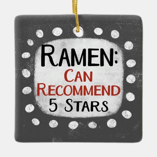 Ramen Review 5 Stars Ornament (Front)