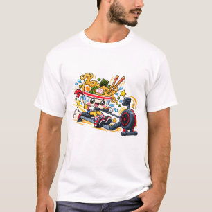 Ramen Rowing Workout: Cute Kawaii Fitness Mascot T-Shirt