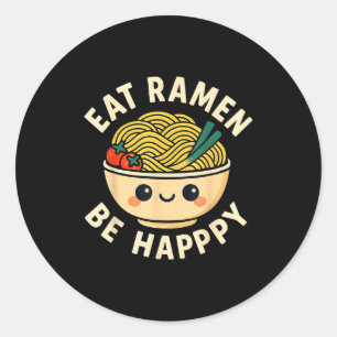 Ramen Shirts Kawaii Style Funny Japanese Anime Gra Classic Round Sticker