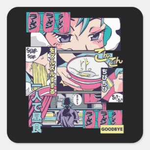 RAMEN SHOP ANIME SQUARE STICKER