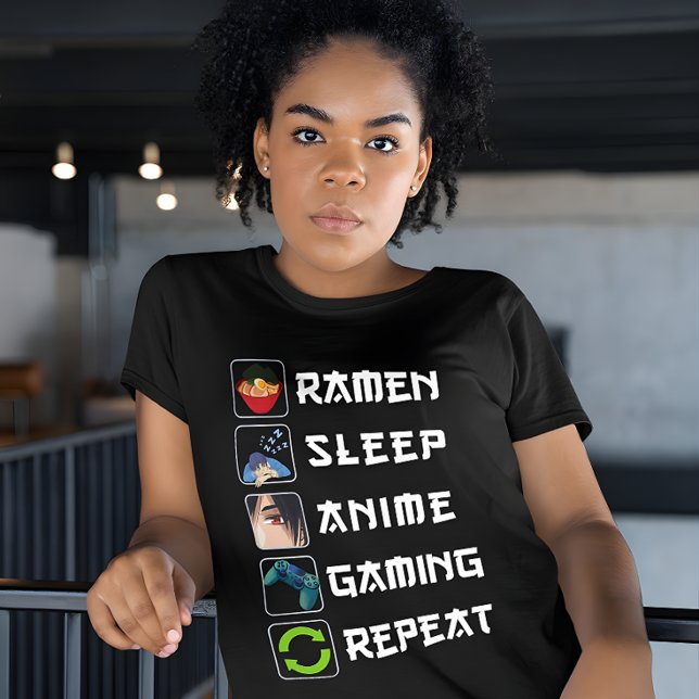 Ramen Sleep Anime Gaming Repeat T-Shirt (Creator Uploaded)