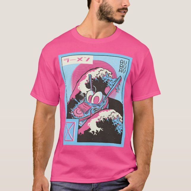 Ramen Vaporwave Wave Dragon T-Shirt (Front)