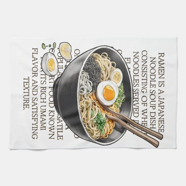 Ramen vintage sketch by CallisC Arts ⭐⭐⭐⭐⭐ Tea Towel (Horizontal)