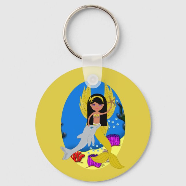 Ramla the Merfaery and Dolphin Keychain (Front)
