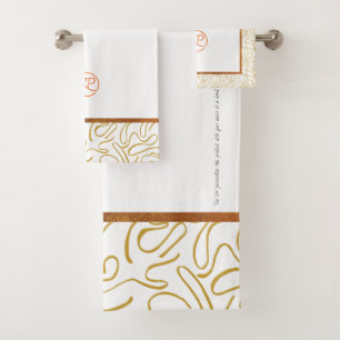 RAMO & PAUL gold logo fan Bath Towel Set