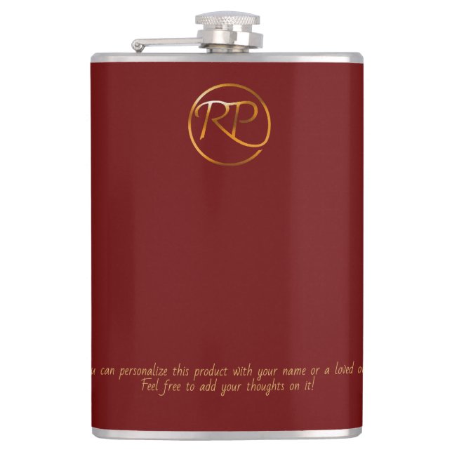 RAMO & PAUL gold logo fan Hip Flask (Front)