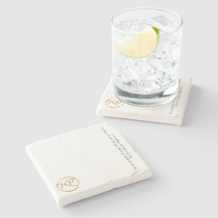 RAMO & PAUL gold logo fan Stone Coaster