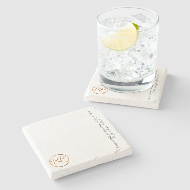 RAMO & PAUL gold logo fan Stone Coaster (Side)