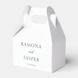 Ramona Black and White Minimal Elegant Wedding Favour Box