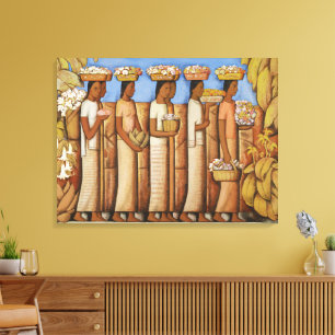 Ramos Martinez The Flower Sellers Mexican Painting Canvas Print