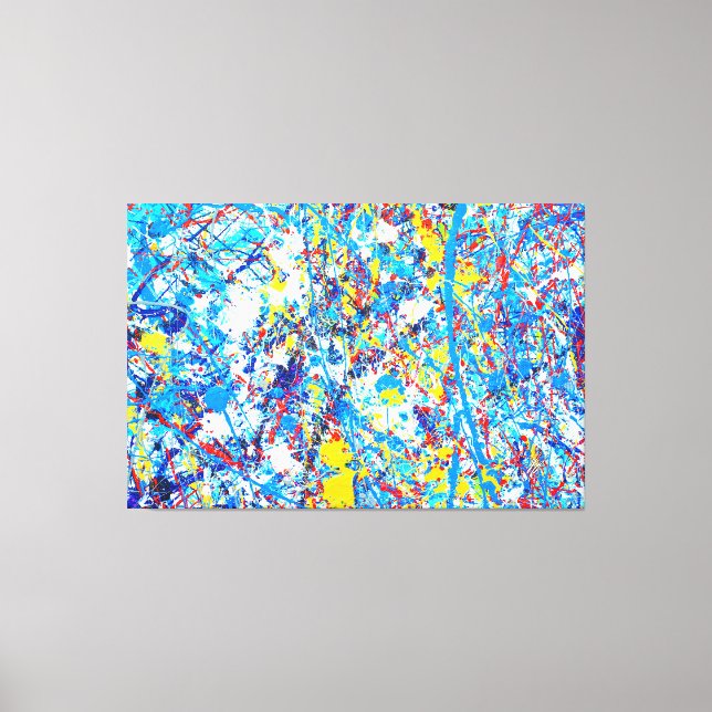 Ramoth Colourful Abstract Splatter Canvas Print (Front)
