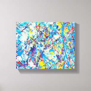 Ramoth Colourful Abstract Splatter Canvas Print
