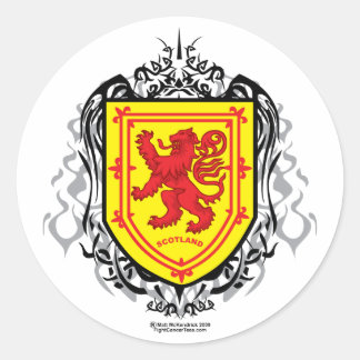 Rampant Lion Tribal Classic Round Sticker