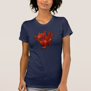 Rampant Little Welsh Baby Red Dragon Cartoon T-Shirt
