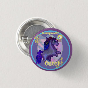 Rampantly Cute Unicorn 3 Cm Round Badge