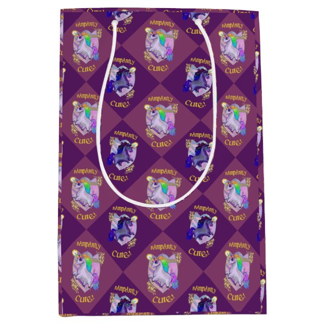 Rampantly Cute Unicorn  Medium Gift Bag (Front)