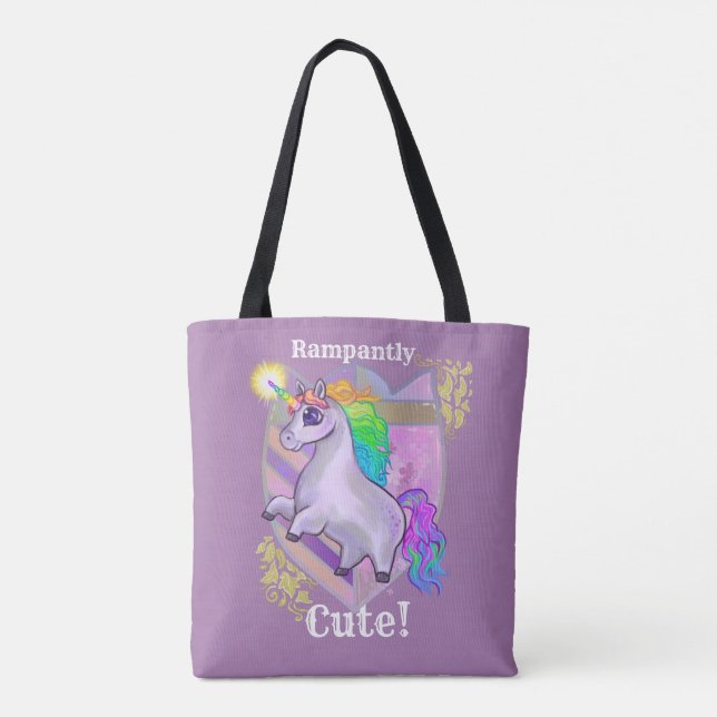 Rampantly Cute Unicorn Tote Bag (Back)