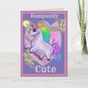 Rampantly Cute Unicorn valentine day Card