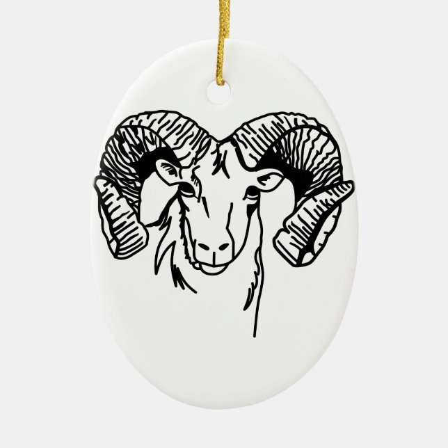 Rams Ceramic Tree Decoration (Front)