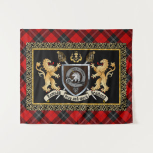 Ramsay Clan Badge & Motto w/Lions  Tapestry