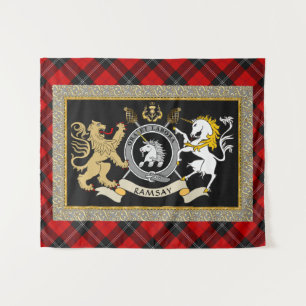 Ramsay Clan Badge & Tartan Personalised Tapestry
