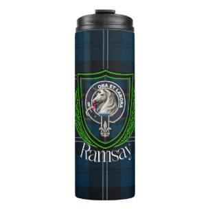 Ramsay Scottish Clan Tartan & Crest Thermal Tumbler