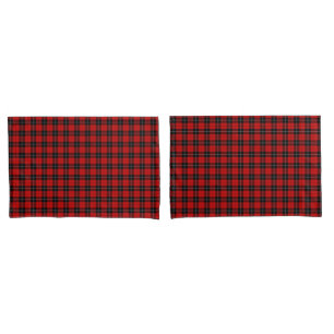 Ramsay tartan red black plaid pillowcase