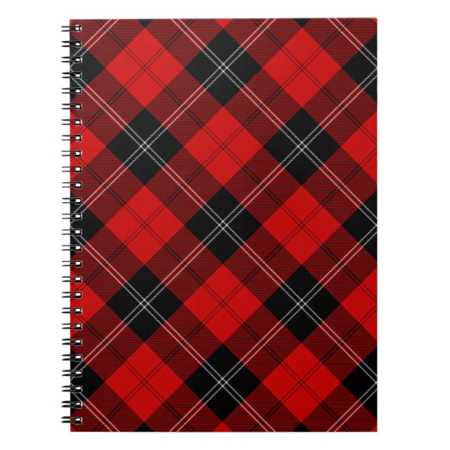 Ramsay tartan red black plaid spiral notebook (Front)