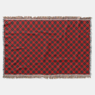 Ramsay tartan red black plaid throw blanket