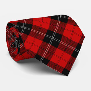 Ramsay tartan red black plaid tie