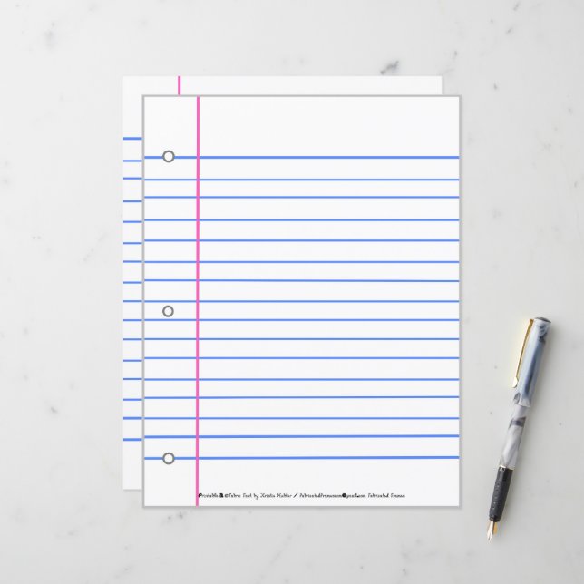 Ran Out of Lined Paper? Write On These Sheets  (Front/Back In Situ)