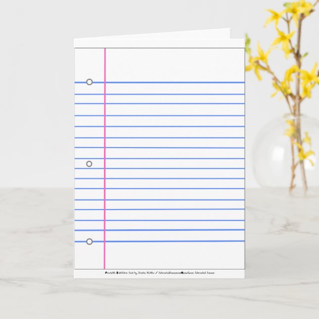 Ran Out of Lined Paper? Write On This Sheet  Card (Yellow Flower)