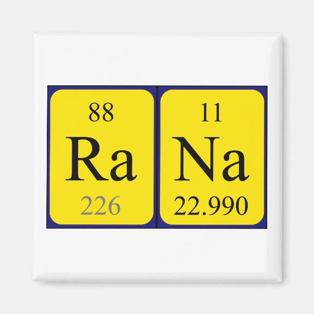 Rana periodic table name magnet (Front)